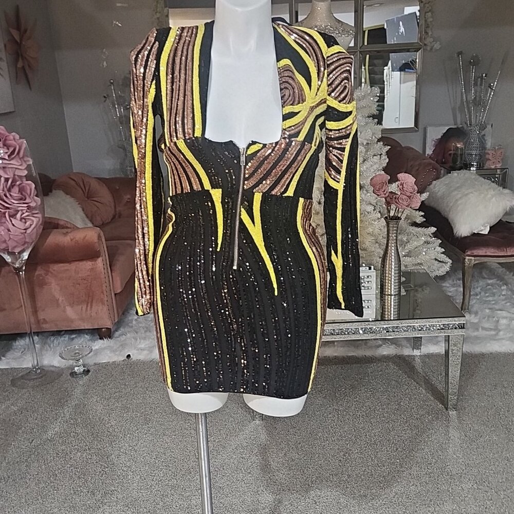 Black and yellow dress